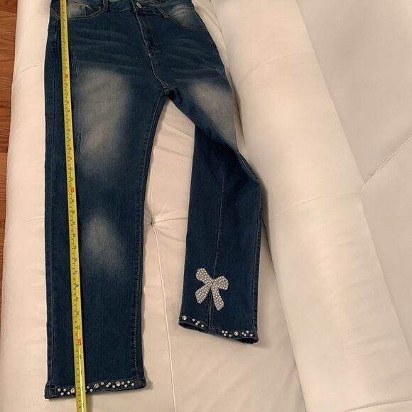 Women’s Classic High Rise Embellishment Pearl Pull On Denim Size XL - Picture 7 of 14